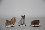 keramische kleine honden beeldjes in de sneeuw * 3 stuks, Enlèvement ou Envoi, Utilisé, Animal