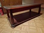 salontafel met schuif en glazen bovenblad, Huis en Inrichting, Ophalen, Gebruikt