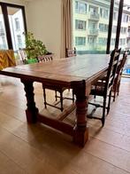 Rustieke eettafel met stoelen, Ophalen, Gebruikt, Rustiek, Eikenhout