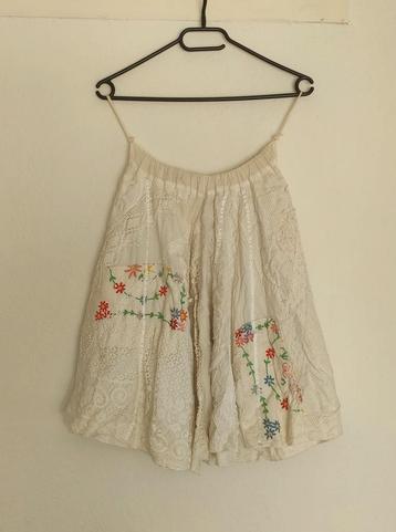 Vintage gehaakt embroidery kant bloemen rok - One Size