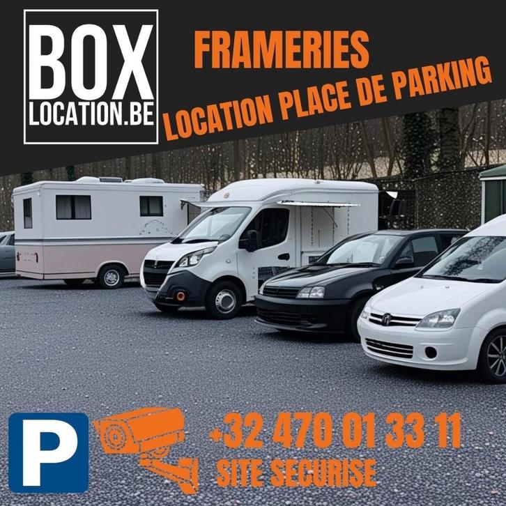 A louer Frameries place de parking site sécurisé, Immo, Garages en Parkeerplaatsen