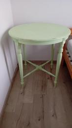 Leuk rond bijzettafeltje - groen geschilderd, Ophalen, Gebruikt, Rond, 55 tot 75 cm