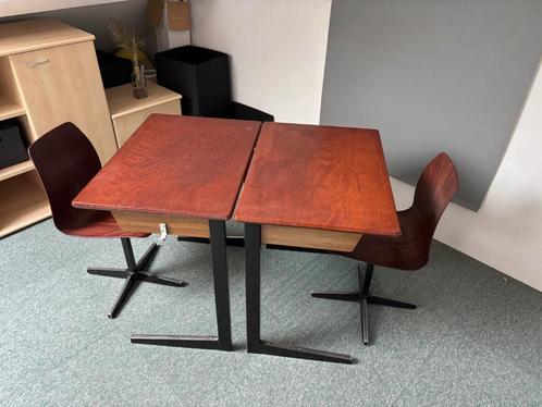 Retro schoolbankje met stoeltje (laatste 2 stuks), Huis en Inrichting, Overige Huis en Inrichting, Gebruikt, Ophalen