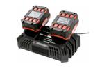 Set van 2 batterijen 4 Ah met dubbele oplader 2 x 4,5 A 20 V, Ophalen of Verzenden, Nieuw