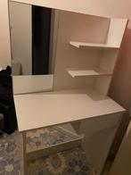 Witte make-up tafel met spiegel 136 x 71 x40, Ophalen, Zo goed als nieuw