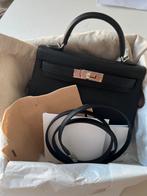 Authentieke Hermes Mini Kelly II Epsom Black PHW, Handtassen en Accessoires, Verzenden, Zo goed als nieuw