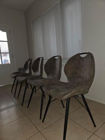 Eetkamerstoelen 4 stuks, Enlèvement, Comme neuf, Brun, Tissus