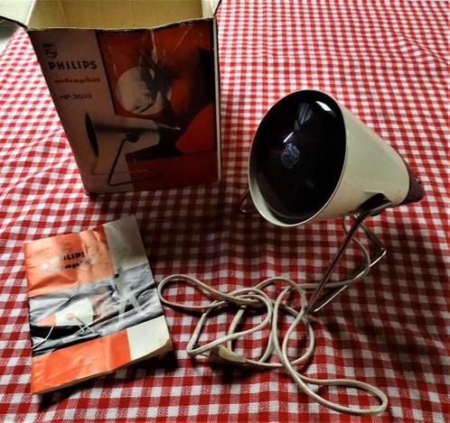 lampe IR / UV vintage, de couleurs blanc cassé et bordeaux,, Elektronische apparatuur, Persoonlijke Verzorgingsapparatuur, Gebruikt