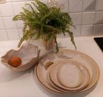 6-delig set Keramiek - Eigen werk - borden + kom, Huis en Inrichting, Keuken | Servies, Ophalen of Verzenden, Nieuw, Keramiek