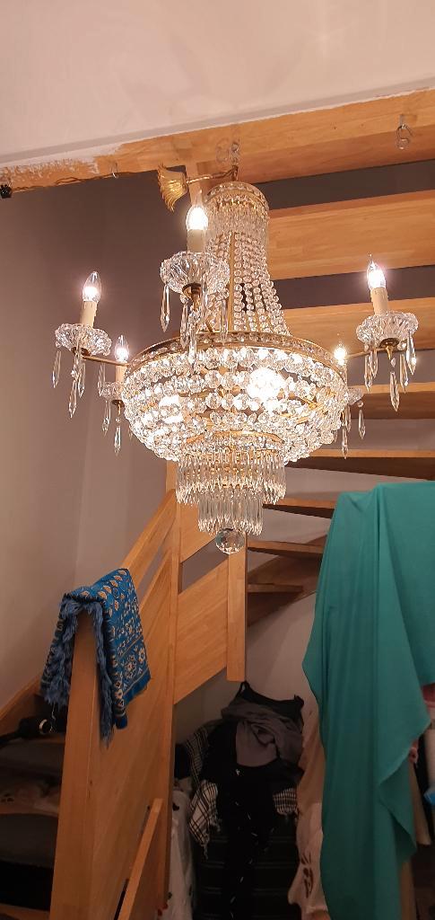 modèle de sac lustre en cristal et ancien, Antiquités & Art, Antiquités | Éclairage, Enlèvement