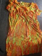 jurk retro vintage large geel oranje groen, Ophalen of Verzenden, Gedragen, Maat 42/44 (L), Geel