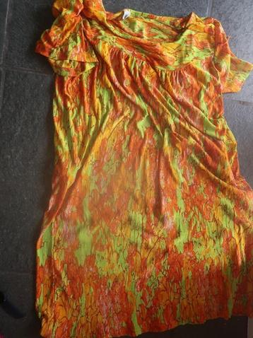 jurk retro vintage large geel oranje groen beschikbaar voor biedingen