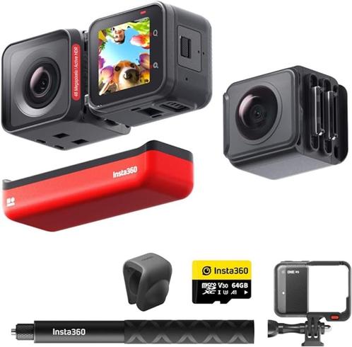 Pack Insta360 ONE RS Twin Edition + perche et carte SD, TV, Hi-fi & Vidéo, Caméras action, Neuf, Autres marques, Enlèvement