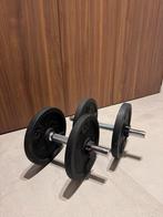 Halters/ barbell/ bench/ gewichten, Sport en Fitness, Fitnessmaterialen, Ophalen, Zo goed als nieuw, Borst, Overige typen
