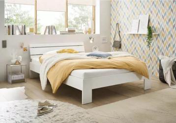 Tweepersoonsbed CAPRI 140x200cm. Hoogglans wit disponible aux enchères