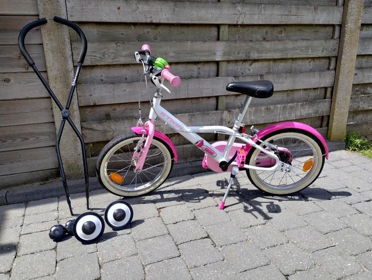 Te koop: B'Twin DoctoGirl 500 meisjesfiets – 16 inch, Fietsen en Brommers, Fietsen | Kinderfietsjes, Zo goed als nieuw, 16 tot 20 inch