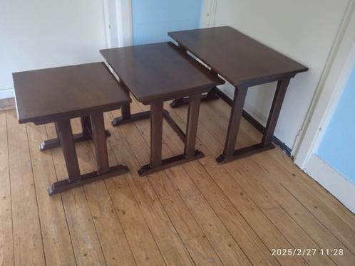 Set (3) bijzettafel salontafel  koffietafel jaren 70, Huis en Inrichting, Tafels | Bijzettafels, Zo goed als nieuw, Ophalen