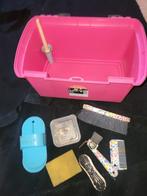 roze poetskoffer/bak met borstels, Enlèvement ou Envoi, Utilisé