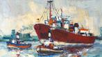 Gesigneerd impressionistisch maritiem canvasschilderij, Ophalen