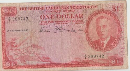 CARAÏBES BRITANNIQUES 1 dollar 1950, Timbres & Monnaies, Billets de banque | Amérique, Billets en vrac, Amérique centrale, Enlèvement ou Envoi