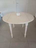 Cremekleurige houten vintage uittrekbare tafel, Huis en Inrichting, Ophalen, Gebruikt, 75 cm of meer, 60 cm of meer