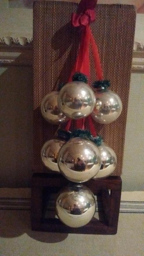 Vintage kerstballen - grote tros van 7 stuks, Diversen, Kerst, Gebruikt, Ophalen of Verzenden