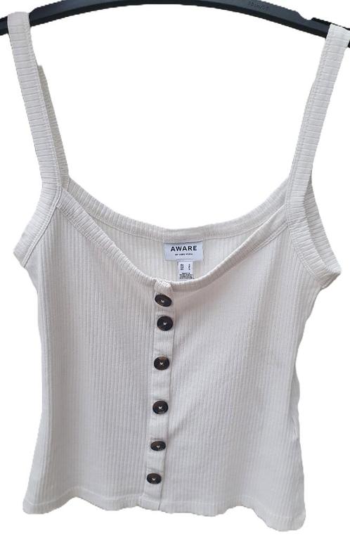 Wit topje van Aware van Vero moda maat S, Kleding | Dames, Topjes, Gedragen, Maat 36 (S), Wit, Zonder mouw, Ophalen of Verzenden