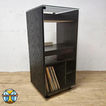 Vintage Vinylkast / platenspeler meubel (jaren 60) hout,glas beschikbaar voor biedingen