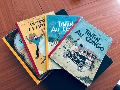 Lot de 4 album bd Tintin eo b1 b2 b3 b4, Livres, BD, Utilisé, Enlèvement ou Envoi