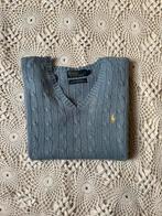 Ralph Lauren kabel trui - blauw V-hals - S, Kleding | Dames, Truien en Vesten, Ophalen of Verzenden, Zo goed als nieuw, Maat 36 (S)