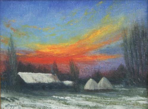 Jos Depypere (1949): Winterlandschap 1984 (O/D, 54 x 44 cm), Antiek en Kunst, Kunst | Schilderijen | Klassiek, Ophalen of Verzenden