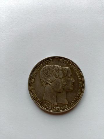 5 Frank 1853 Huwelijk van Leopold II, hertog van Brabant beschikbaar voor biedingen