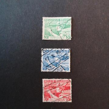 Timbres Seconde Guerre Mondiale Belgique 3 pièces, Enlèvement ou Envoi
