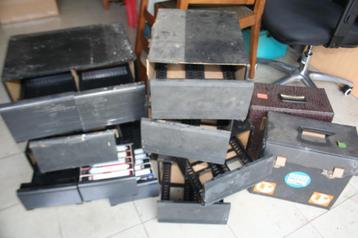 Lot vintage opbergkisten voor vhs cd casette, Enlèvement ou Envoi
