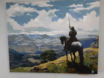 Afgewerkt schilderij Paint By Num. “Windmills Of Your Mind” beschikbaar voor biedingen