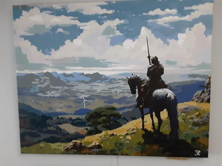 Afgewerkt schilderij Paint By Num. “Windmills Of Your Mind”, Antiek en Kunst, Kunst | Schilderijen | Abstract, Ophalen