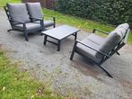 Loungeset aluminium grijs met bijhorense kussens en tafel, Tuin en Terras, Ophalen, Zo goed als nieuw, Aluminium, Loungeset