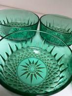 6 vintage glazen kommetjes, smaragdgroen, Arcoroc, France, Antiek en Kunst, Ophalen