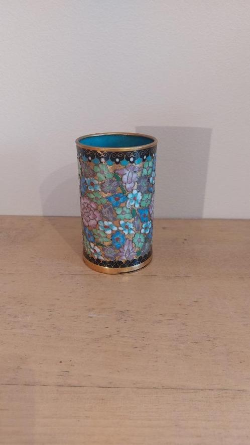 Beau bitong/porte-stylo Chinois Cloisonné, Antiquités & Art, Antiquités | Bronze & Cuivre, Cuivre, Enlèvement