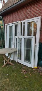 pvc ramen wit, dubbel glas, Doe-het-zelf en Bouw, Ophalen, Gevelraam of Ruit, Gebruikt, 160 cm of meer