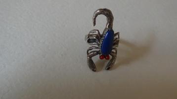 ZILVEREN RING SCHORPIOEN MET STENEN, Handtassen en Accessoires, Ringen, Ophalen of Verzenden, Zo goed als nieuw, Dame of Heer