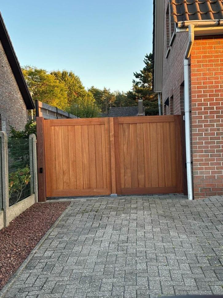 te koop  afzelia poort en poortje mooie  prijs!, Tuin en Terras, Tuinpoorten, Nieuw, Draaipoort, Hout, 150 tot 200 cm, 200 cm of meer