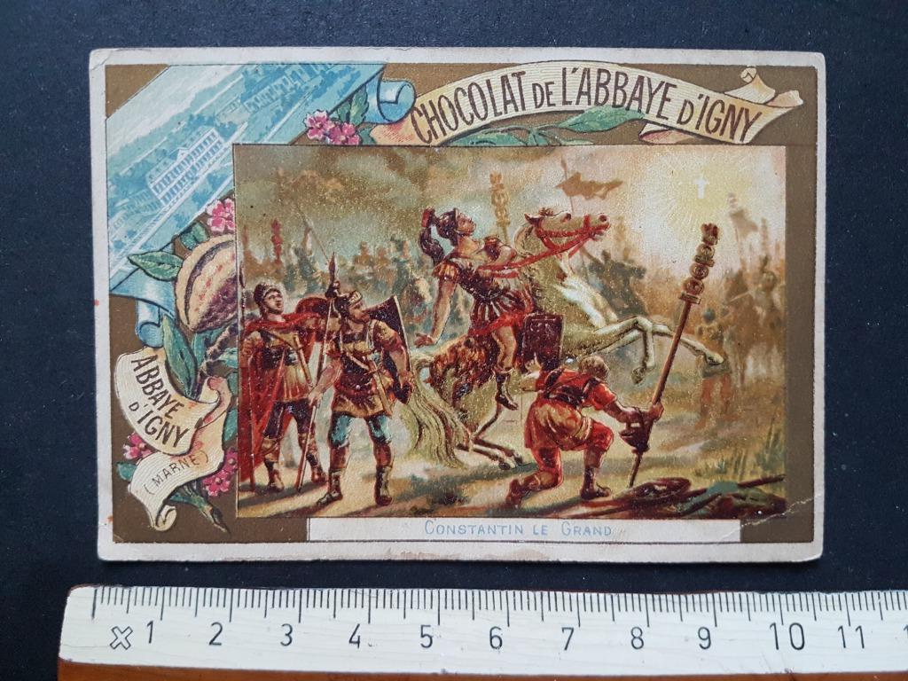 Chromo Chocolat de l'Abbaye d'Igny Trappistes Constantin, Collections, Enlèvement ou Envoi, Avant 1940, Gravure, Utilisé