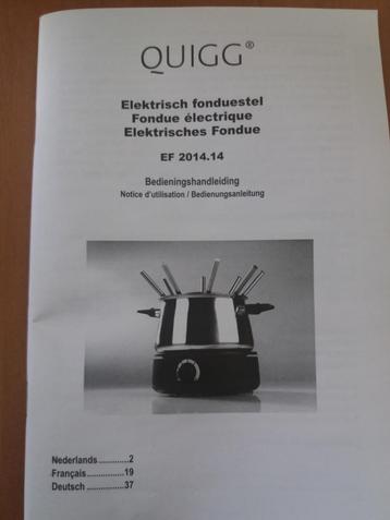 QUIGG Elektrisch Fonduestel NIEUW IN VERPAKKING beschikbaar voor biedingen