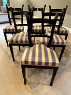 6 vintage mahonie stoelen met bronzen sfinxkopjes, Antiek en Kunst, Ophalen