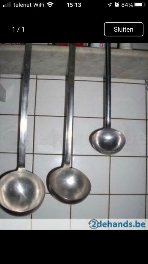 inox soeplepels, Huis en Inrichting, Keuken | Bestek, Gebruikt, Ophalen