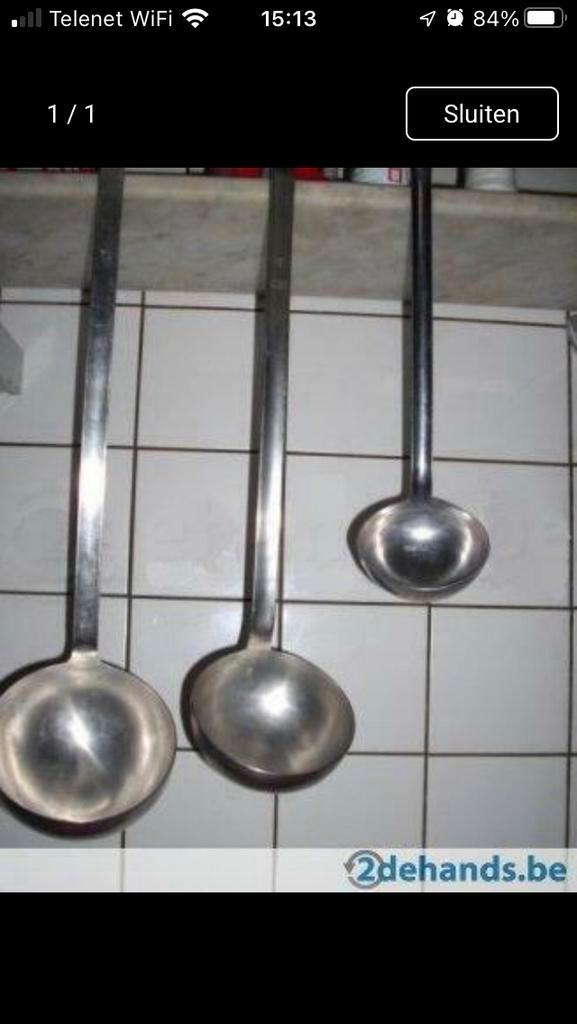 inox soeplepels, Huis en Inrichting, Keuken | Bestek, Zo goed als nieuw, Ophalen