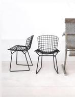 Set 2x Harry Bertoia side chair kids 70s Knoll International, Huis en Inrichting, Stoelen, Gebruikt, Twee, Zwart, Metaal