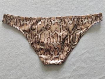 Nieuwe herenslip, goud blinkend slang motief. beschikbaar voor biedingen