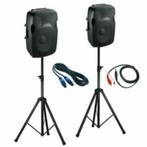 Actieve 8 inch Speakers Incl. Statieven en kabels 400 Watt M, Audio, Tv en Foto, Ophalen of Verzenden, Nieuw, 120 watt of meer